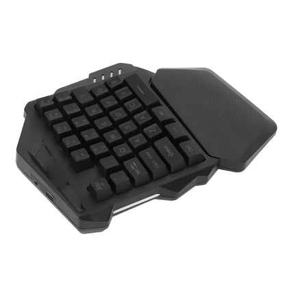 One Handed Gaming Keyboard One Handed Gaming Keyboard 2.4G Wireless RGB Lighting ABS 35 Keys Gaming Keyboard for Computer