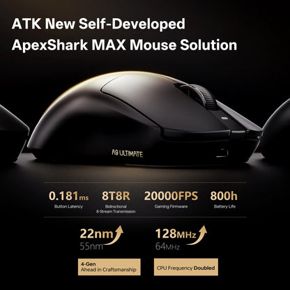 ATK A9 Air Ultimate Wireless Gaming Mouse Tri-Model Dual 8KHz PAW3950UItra 42000DPI 750IPS 53g Lightweight Ergonomic E-sports