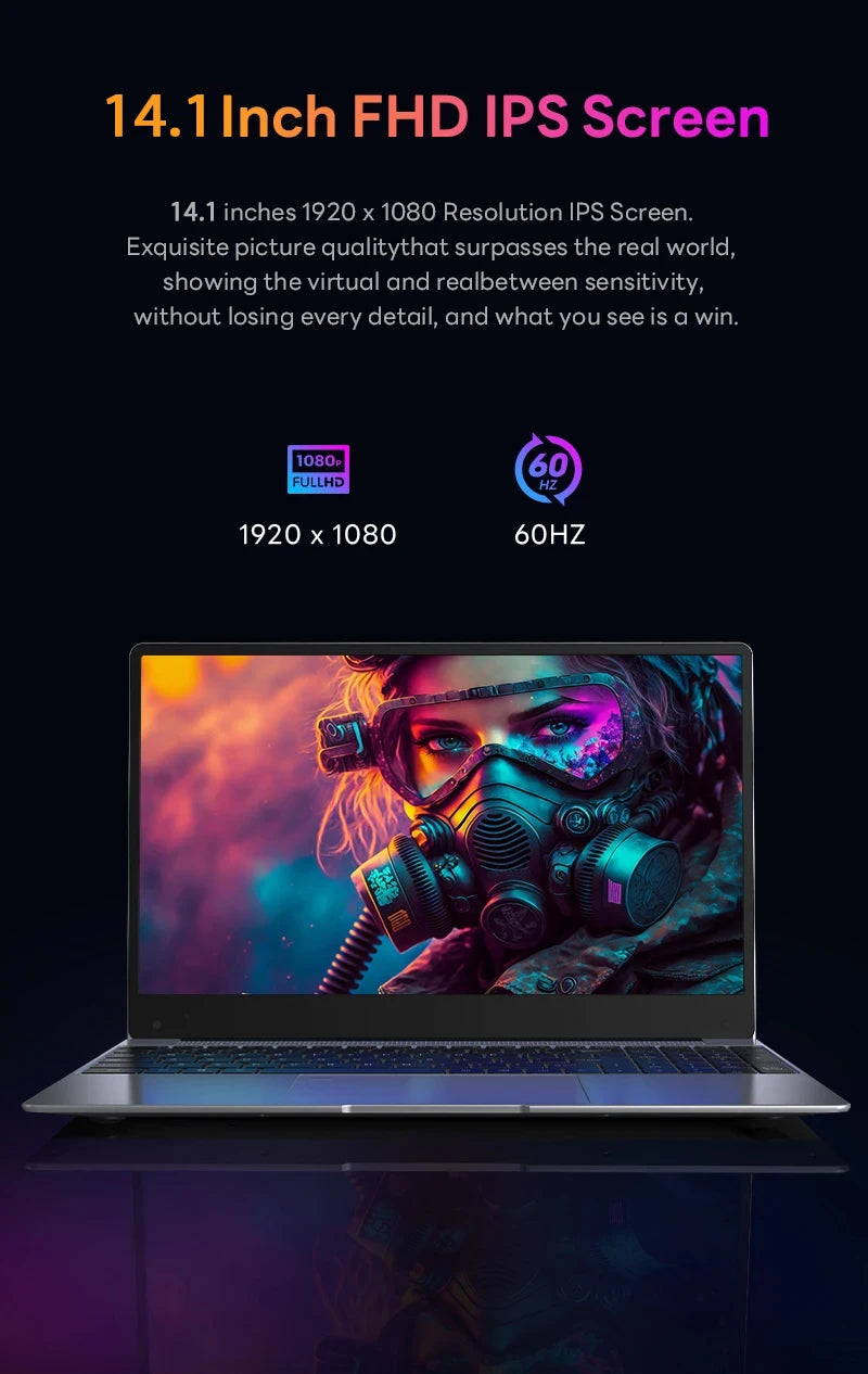 2026 New Core i9 10980HK Laptops Windows 11 14.1'' Portable Gaming Laptop Computer 16GB RAM 1/2TB SSD Office Gaming PC Notebook