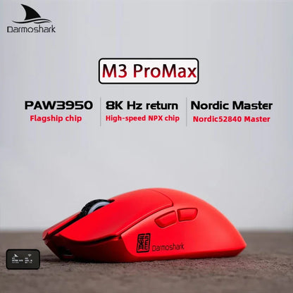 Darmoshark M3 PRO MAX Wireless Gaming Mouse Tri Mode PAW3950 30000DPI Ergonomic Optical Mice For Computer Laptop PC Gamer 4K 8K