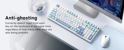 MCHOSE G98 V2 Wireless Mechanical Gaming Keyboard Tri-Mode Custom Hot Swappable Gasket Linear Switches PBT Keycaps RGB LED