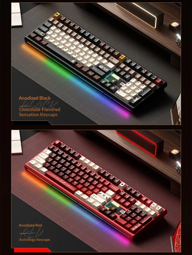 WEIKAV NUT108 Mechanical Keyboard Aluminum Alloy Wireless Tri Mode Double GASKET Structure Office Gaming Keyboard PC Accessory