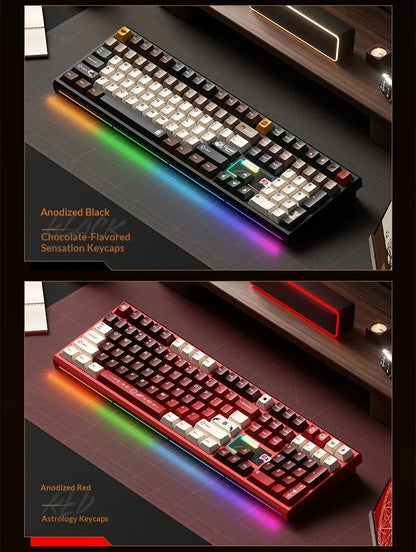 WEIKAV NUT108 Mechanical Keyboard Aluminum Alloy Wireless Tri Mode Double GASKET Structure Office Gaming Keyboard PC Accessory