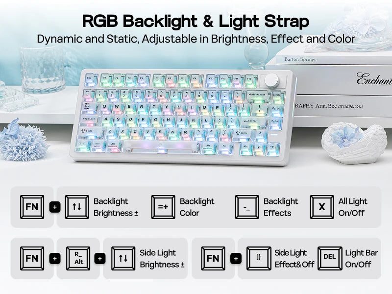 EPOMAKER HE75 V2 75% ANSI US Layout Wired/Bluetooth/2.4Ghz Wireless Hall Effect Gaming Keyboard with Rapid Triggering & SOCD