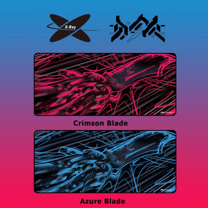 X-Raypad X Huclan Aqua Control II Crimson Blade / Azure Blade Gaming Mouse Pads 900x400x4mm XXL AC2 Mousepad Valorant FPS Gamer
