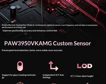 VALKYRIE VK M5Pro 3-Mode 56g Ultra Lightweight Wireless Gaming Mouse 650mAh For Medium Large Hands Desktop Laptop Esports Gamers