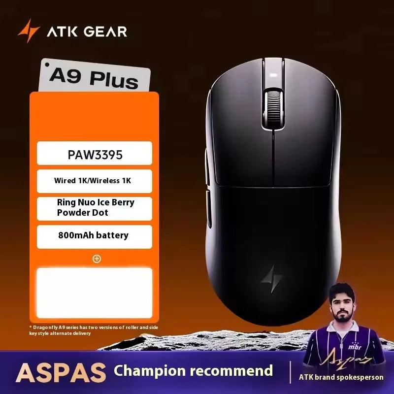 ATK A9 Air Ultimate Wireless Gaming Mouse Tri-Model Dual 8KHz PAW3950UItra 42000DPI 750IPS 53g Lightweight Ergonomic E-sports