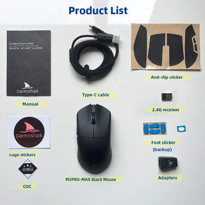 Darmoshark M3 PRO MAX Wireless Gaming Mouse Tri Mode PAW3950 30000DPI Ergonomic Optical Mice For Computer Laptop PC Gamer 4K 8K