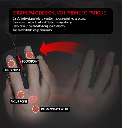 Wired Gaming Mouse, Ergonomic, for Office, Laptop, Desktop, PC,eSports, Comfortable, Versatile