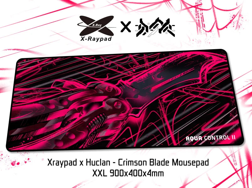 X-Raypad X Huclan Aqua Control II Crimson Blade / Azure Blade Gaming Mouse Pads 900x400x4mm XXL AC2 Mousepad Valorant FPS Gamer