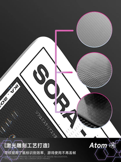 Glass Gaming Mouse Pad Customizable Pattern Tempered ATOM Mousepads Smooth Gaming Desk Mat FPS Esports Office Gaming Accessories