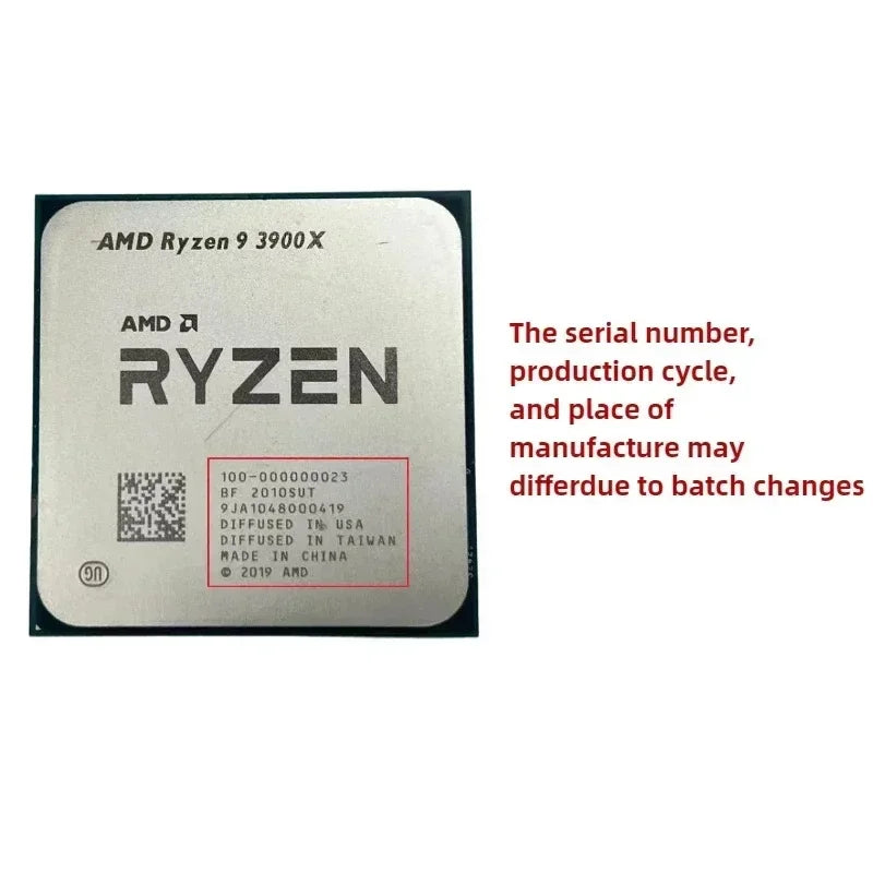 AMD Ryzen 9 R9 3900X for Gaming 100% Brand New 12-Core 24-Threadprocessor 3.8GHz 12-Core 24-Thread CPU Without Packag CPU