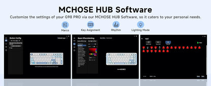 MCHOSE G98 V2 Wireless Mechanical Gaming Keyboard Tri-Mode Custom Hot Swappable Gasket Linear Switches PBT Keycaps RGB LED