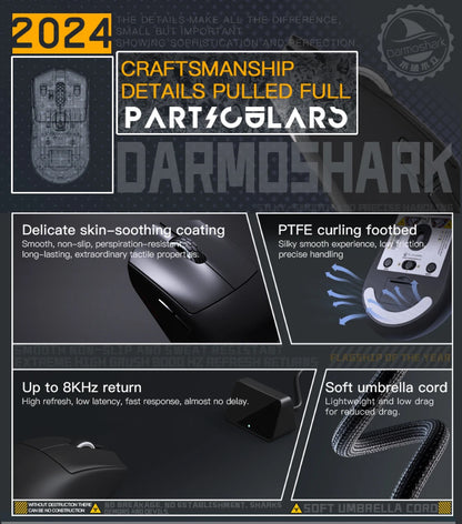 Darmoshark M3 PRO MAX Wireless Gaming Mouse Tri Mode PAW3950 30000DPI Ergonomic Optical Mice For Computer Laptop PC Gamer 4K 8K