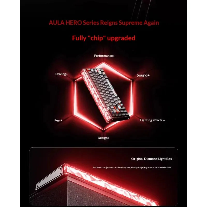 Aula Hero68 Air Magnetic Switch Keyboard 3Mode Wireless Bluetooth Mechanical Keyboards 0.125ms Low Delay Gaming Keyboard For FPS