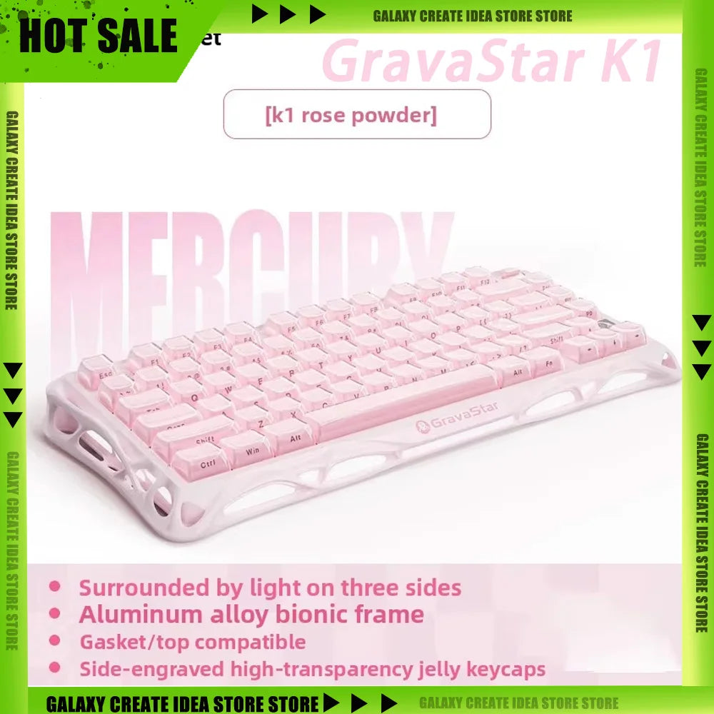GravaStar K1 Lite E-sports Mechanical keyboard Hot-swap Tri-mode Gasket Gaming keyboard Long Batter Life For PC Gamer Gifts