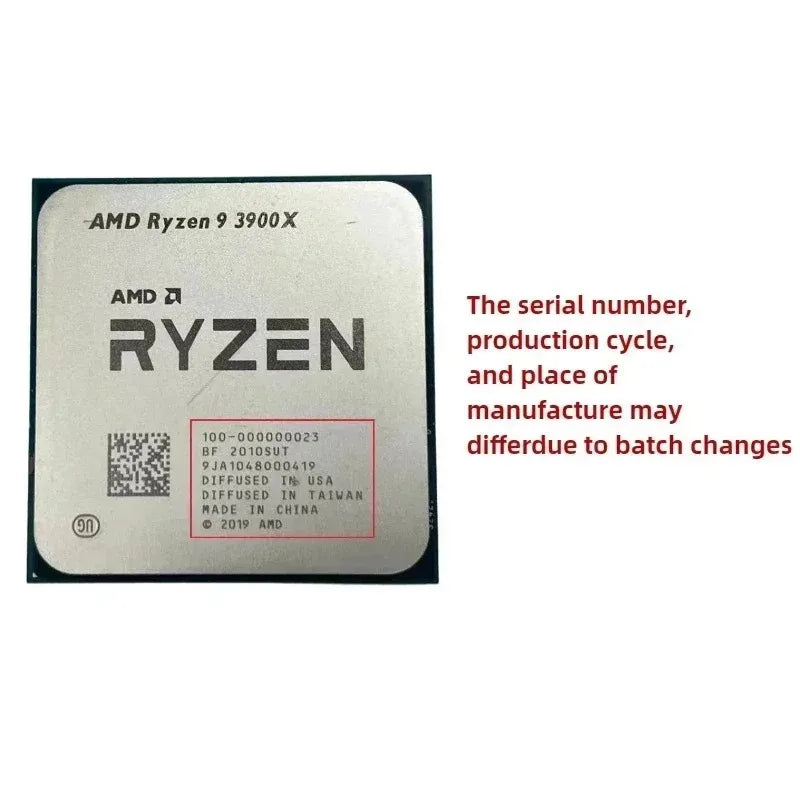 AMD Ryzen 9 R9 3900X for Gaming 100% Brand New 12-Core 24-Threadprocessor 3.8GHz 12-Core 24-Thread CPU Without Packag CPU