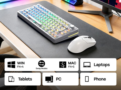 EPOMAKER HE75 V2 75% ANSI US Layout Wired/Bluetooth/2.4Ghz Wireless Hall Effect Gaming Keyboard with Rapid Triggering & SOCD