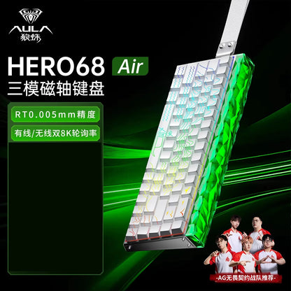 Aula Hero68 Air Magnetic Switch Keyboard 3Mode Wireless Bluetooth Mechanical Keyboards 0.125ms Low Delay Gaming Keyboard For FPS