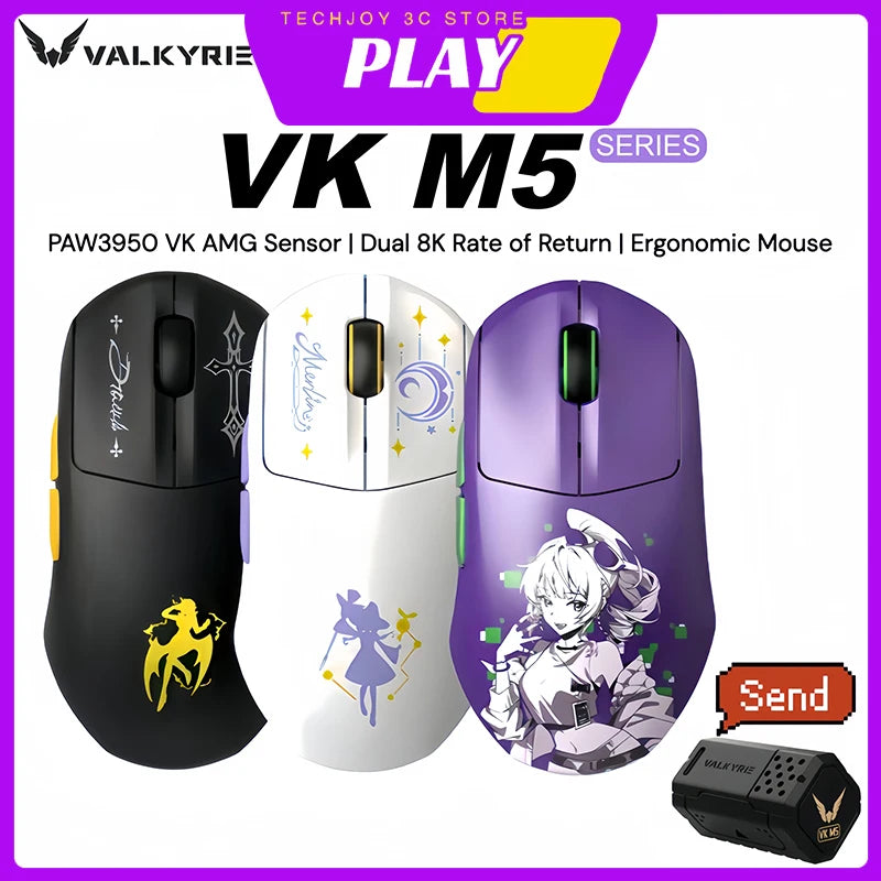 VALKYRIE VK M5Pro 3-Mode 56g Ultra Lightweight Wireless Gaming Mouse 650mAh For Medium Large Hands Desktop Laptop Esports Gamers