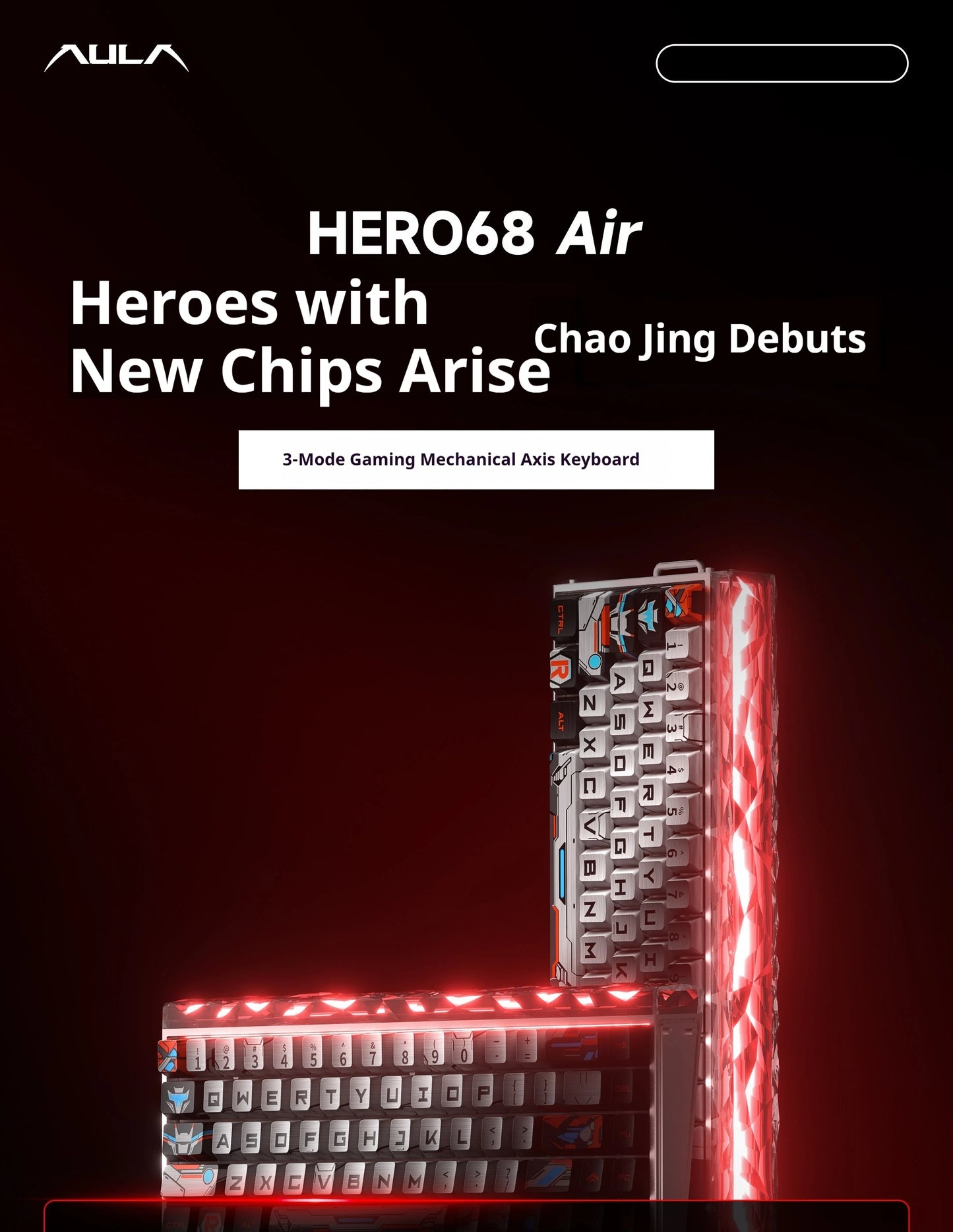 Aula Hero68 Air Magnetic Switch Keyboard 3Mode Wireless Bluetooth Mechanical Keyboards 0.125ms Low Delay Gaming Keyboard For FPS