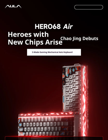 Aula Hero68 Air Magnetic Switch Keyboard 3Mode Wireless Bluetooth Mechanical Keyboards 0.125ms Low Delay Gaming Keyboard For FPS