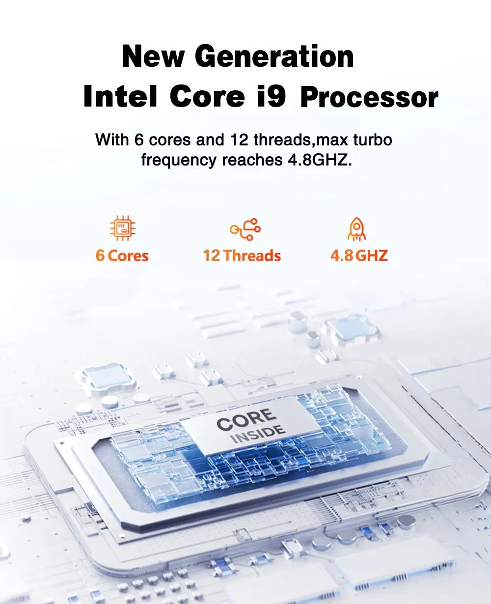 2026 Portable Mini PC Gamer Windows 11 Intel Core i9-10980HK Gaming PC 16/32GB RAM 1TB SSD WiFi 6 BT5.2 60Hz Desktop Pc Computer