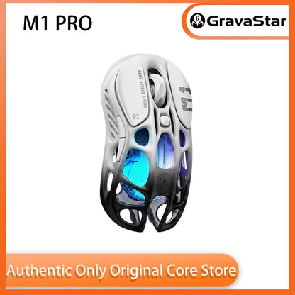 GravaStar Mercury M1 Pro  (Gradient Black) Gaming Mouse, Lightweight Magnesium Alloy, PAW3395DM Sensor Support Wired/2.4GHz/BT