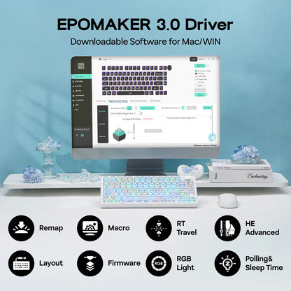 EPOMAKER HE75 V2 75% ANSI US Layout Wired/Bluetooth/2.4Ghz Wireless Hall Effect Gaming Keyboard with Rapid Triggering & SOCD
