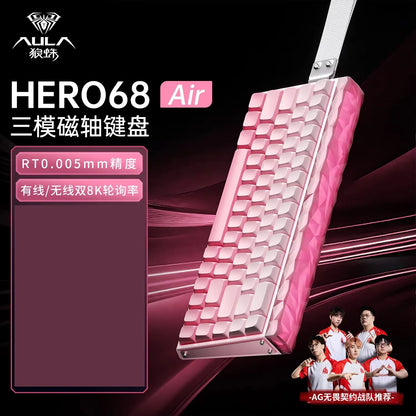 Aula Hero68 Air Magnetic Switch Keyboard 3Mode Wireless Bluetooth Mechanical Keyboards 0.125ms Low Delay Gaming Keyboard For FPS