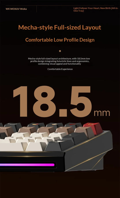 WEIKAV NUT108 Mechanical Keyboard Aluminum Alloy Wireless Tri Mode Double GASKET Structure Office Gaming Keyboard PC Accessory