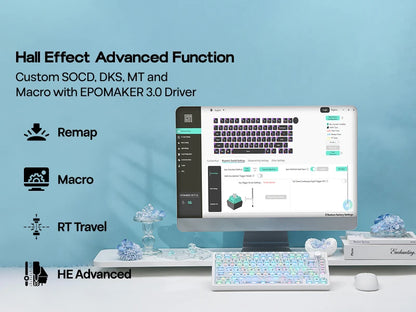EPOMAKER HE75 V2 75% ANSI US Layout Wired/Bluetooth/2.4Ghz Wireless Hall Effect Gaming Keyboard with Rapid Triggering & SOCD