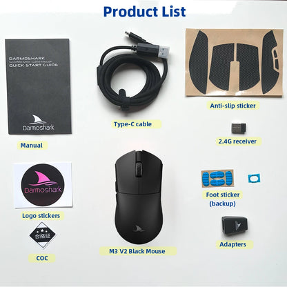Darmoshark M3 PRO MAX Wireless Gaming Mouse Tri Mode PAW3950 30000DPI Ergonomic Optical Mice For Computer Laptop PC Gamer 4K 8K