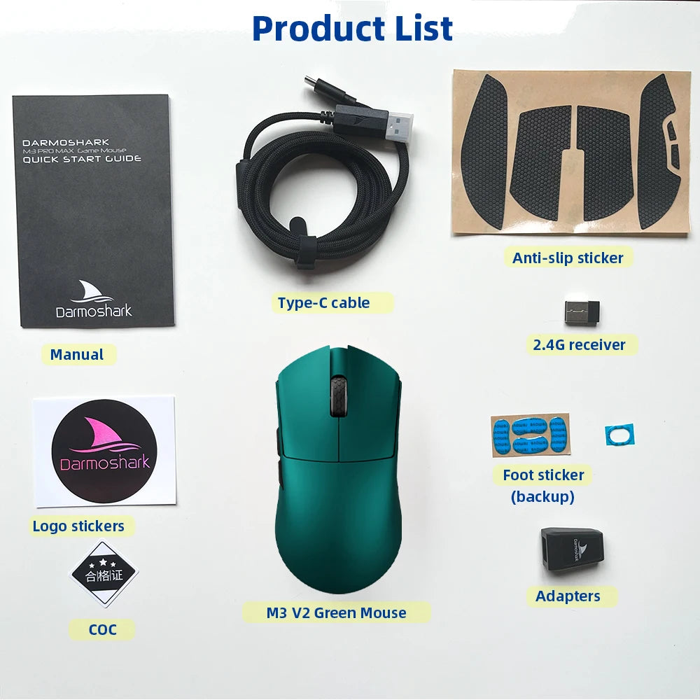Darmoshark M3 PRO MAX Wireless Gaming Mouse Tri Mode PAW3950 30000DPI Ergonomic Optical Mice For Computer Laptop PC Gamer 4K 8K