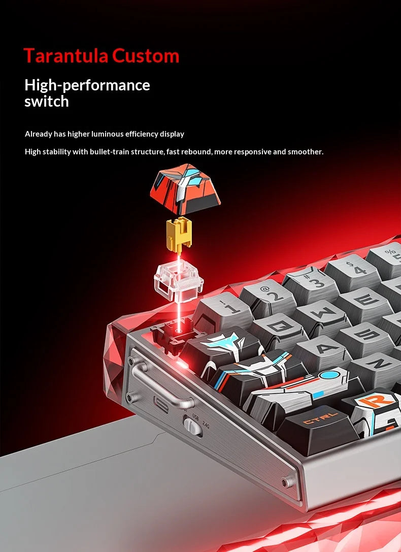 Aula Hero68 Air Magnetic Switch Keyboard 3Mode Wireless Bluetooth Mechanical Keyboards 0.125ms Low Delay Gaming Keyboard For FPS