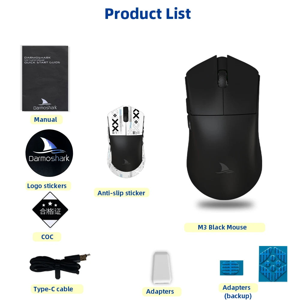 Darmoshark M3 PRO MAX Wireless Gaming Mouse Tri Mode PAW3950 30000DPI Ergonomic Optical Mice For Computer Laptop PC Gamer 4K 8K