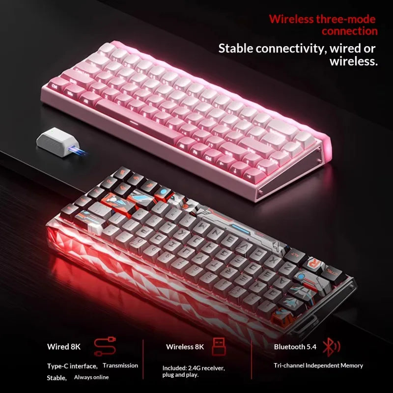 Aula Hero68 Air Magnetic Switch Keyboard 3Mode Wireless Bluetooth Mechanical Keyboards 0.125ms Low Delay Gaming Keyboard For FPS