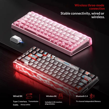Aula Hero68 Air Magnetic Switch Keyboard 3Mode Wireless Bluetooth Mechanical Keyboards 0.125ms Low Delay Gaming Keyboard For FPS