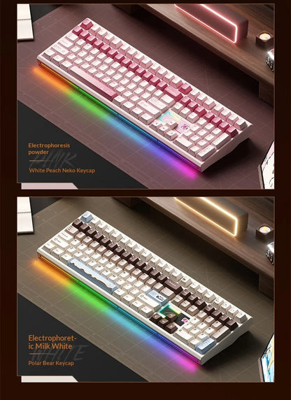 WEIKAV NUT108 Mechanical Keyboard Aluminum Alloy Wireless Tri Mode Double GASKET Structure Office Gaming Keyboard PC Accessory