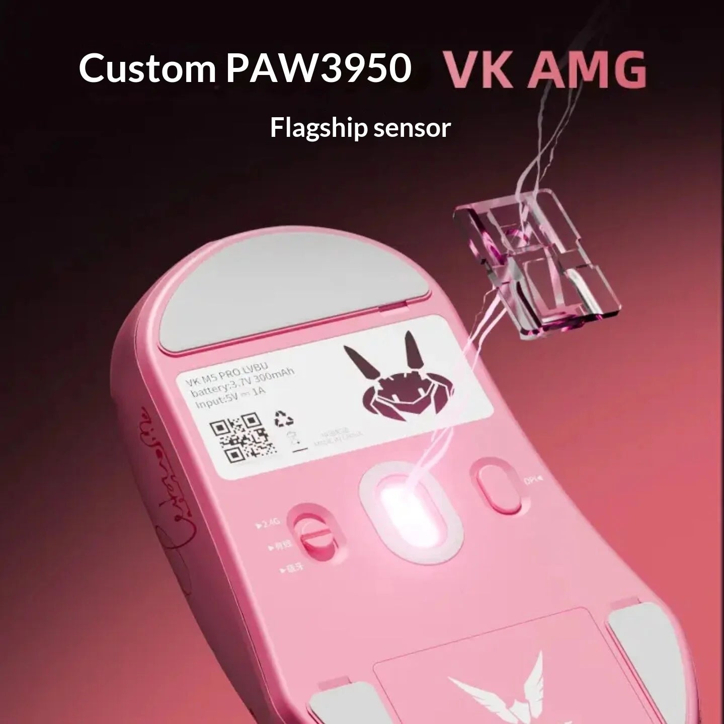 VALKYRIE VK M5Pro 3-Mode 56g Ultra Lightweight Wireless Gaming Mouse 650mAh For Medium Large Hands Desktop Laptop Esports Gamers