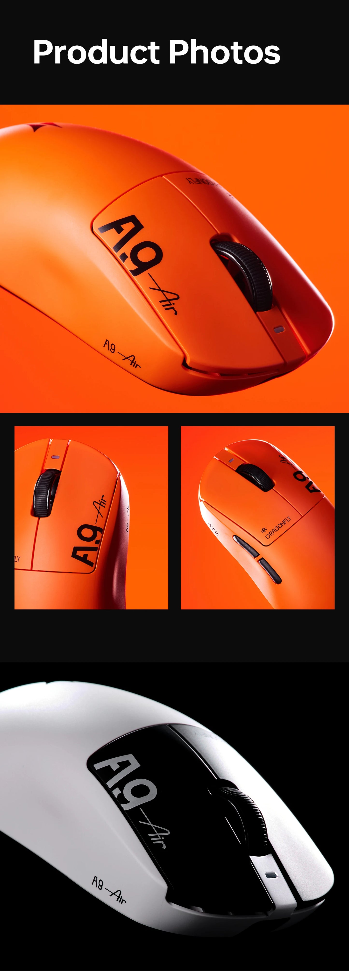 ATK A9 Air Ultimate Wireless Gaming Mouse Tri-Model Dual 8KHz PAW3950UItra 42000DPI 750IPS 53g Lightweight Ergonomic E-sports
