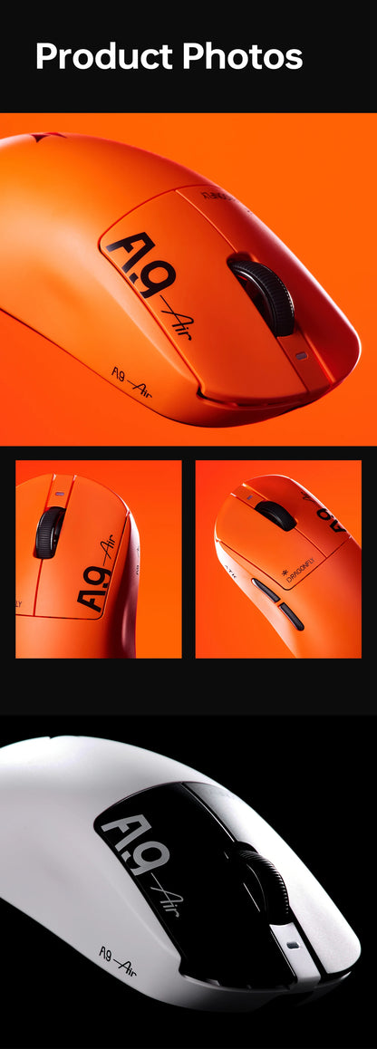 ATK A9 Air Ultimate Wireless Gaming Mouse Tri-Model Dual 8KHz PAW3950UItra 42000DPI 750IPS 53g Lightweight Ergonomic E-sports