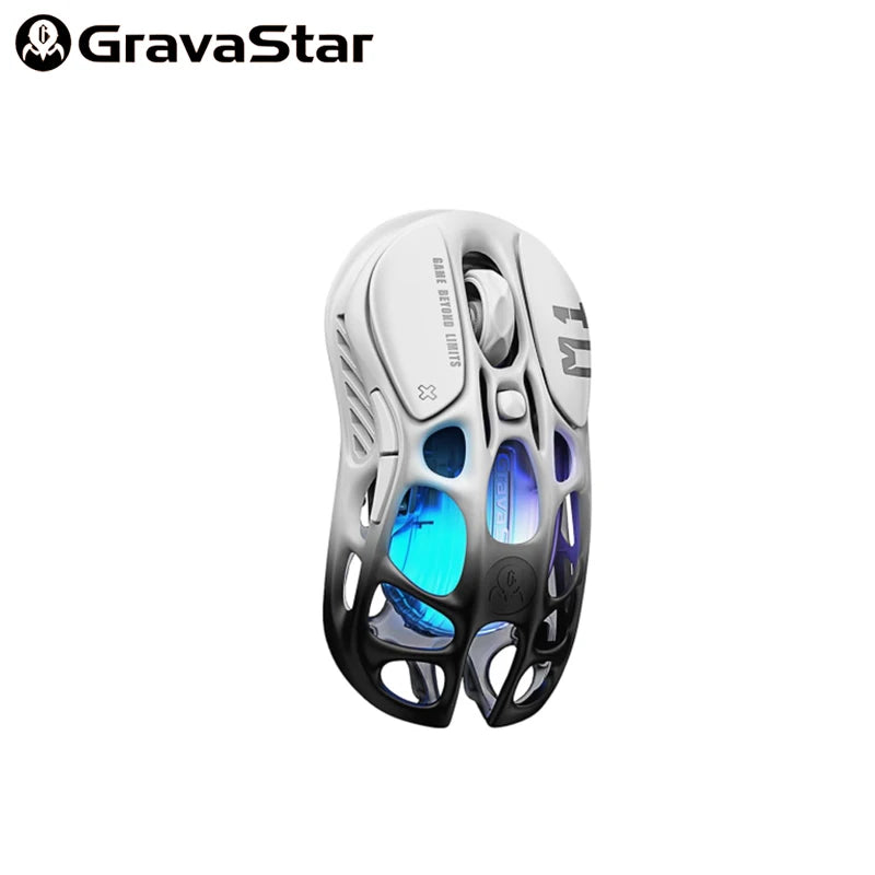 GravaStar Mercury M1 Pro  (Gradient Black) Gaming Mouse, Lightweight Magnesium Alloy, PAW3395DM Sensor Support Wired/2.4GHz/BT