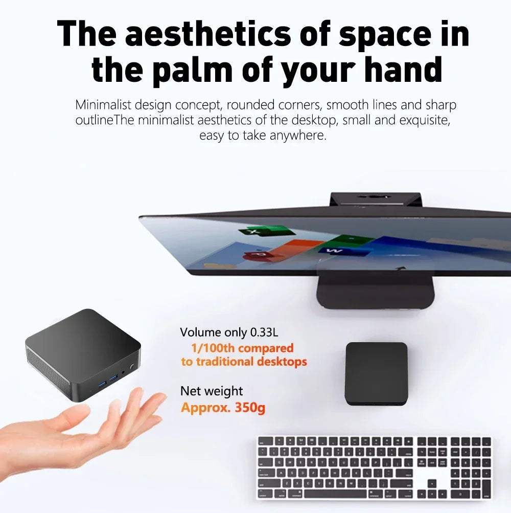 Mini PC Intel Core i9 10980HK N150 Computer Gaming PC 16GB 32GB RAM 1TB M.2 SSD Windows 11 Pro WiFi 6 BT5.2 UHD Gamer Desktop PC