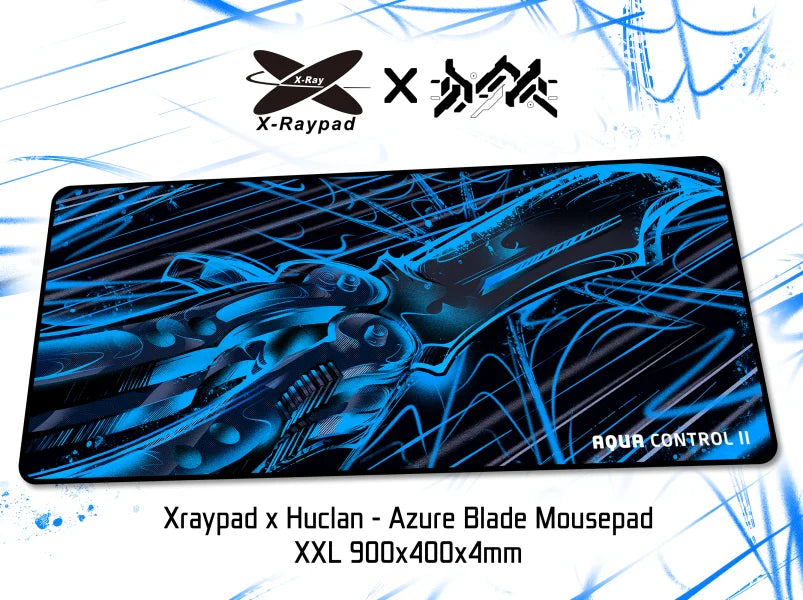 X-Raypad X Huclan Aqua Control II Crimson Blade / Azure Blade Gaming Mouse Pads 900x400x4mm XXL AC2 Mousepad Valorant FPS Gamer