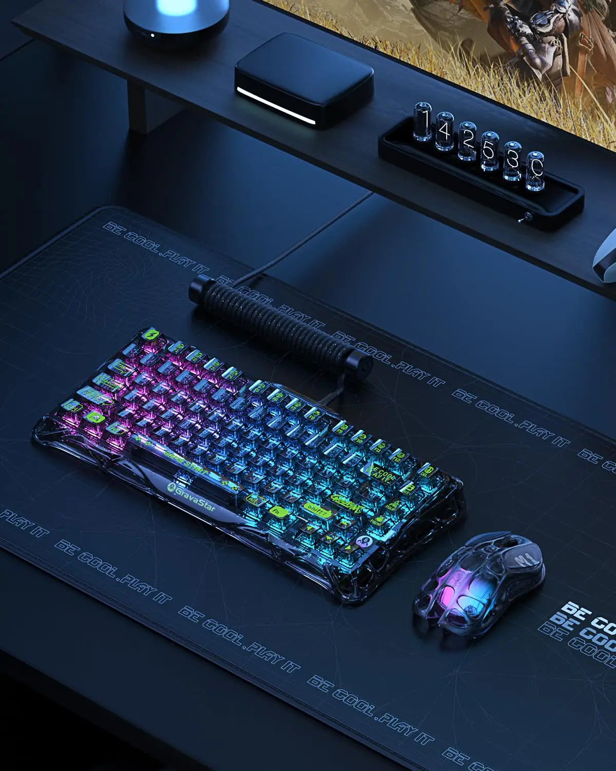 GravaStar Mercury K1 Lite 75% Gaming Keyboard 2.4GHz/BT/Wired Tri-Mode Wireless Mechanical Keyboard Gasket Hot Swappable