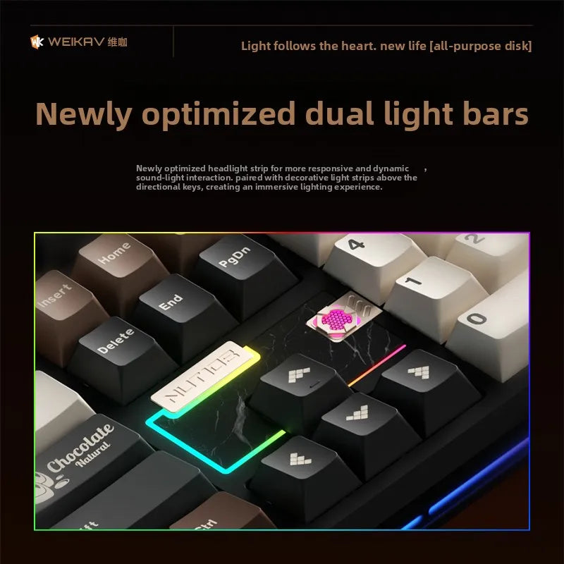 WEIKAV NUT108 Mechanical Keyboard Aluminum Alloy Wireless Tri Mode Double GASKET Structure Office Gaming Keyboard PC Accessory