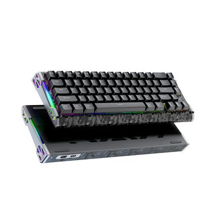 ATTACK SHARK R68 HE 8000Hz Carbon Fiber Rapid Trigger Gaming Keyboard, 60% RGB Hall Effect Wired Magnetic Keyboard, CNC Aluminum