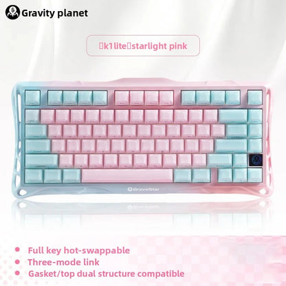 GravaStar K1 Lite E-sports Mechanical keyboard Hot-swap Tri-mode Gasket Gaming keyboard Long Batter Life For PC Gamer Gifts
