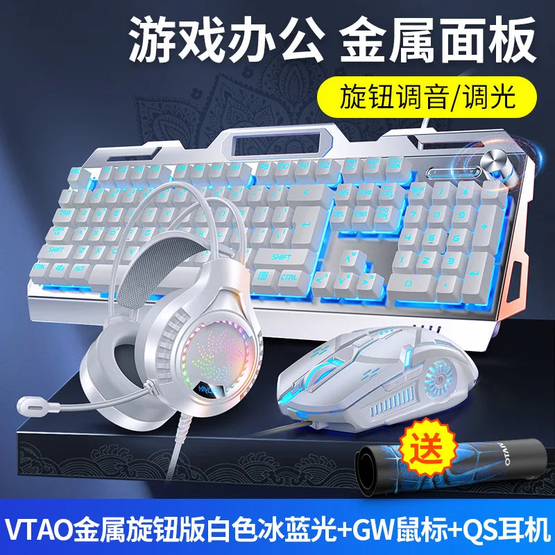3 In1 RGB Gamer Keyboard Gaming Keyboard and Mouse Headphone Gamer Kit Backlit USB Wired Computer KeyboardFor Pc Laptop Teclado
